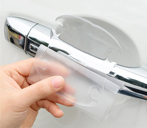 4pcs 3D Transparent Door Handle Protective Film Paint Guard Epoxy Resin Sticker Anti-Scratch Invisible Protection Film Anti-Collision Decal Compatible with Most Cars Trucks SUV