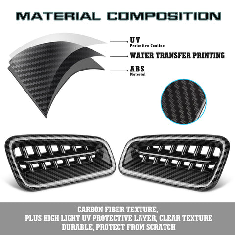Carbon Fiber Texture Side Air Vent Outlet Overlay Panel Frame For Honda Civic 11th Gen 2022 Sedan Hatchback LX EX EX-L Sport Touring