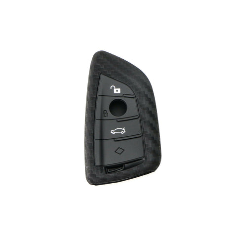 Carbon Fiber Texture Soft Silicone Key Fob Case Cover for BMW X1 X4 X5 X6 5 7 Series