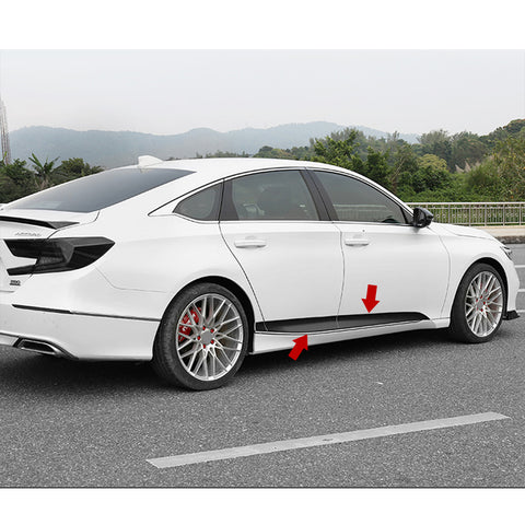 Glossy Black Door Side Lower Strip Cover Trim For Honda Accord 10th 2018-2021