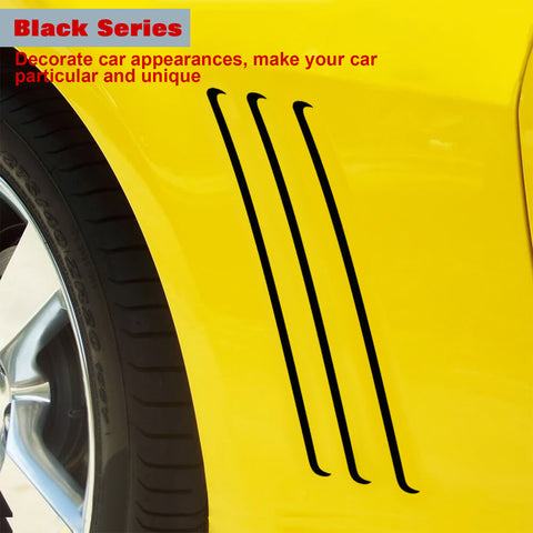 For Chevrolet Camaro 2010-2015 Matte Black Side Body Vent Strip Insert Decals 6X