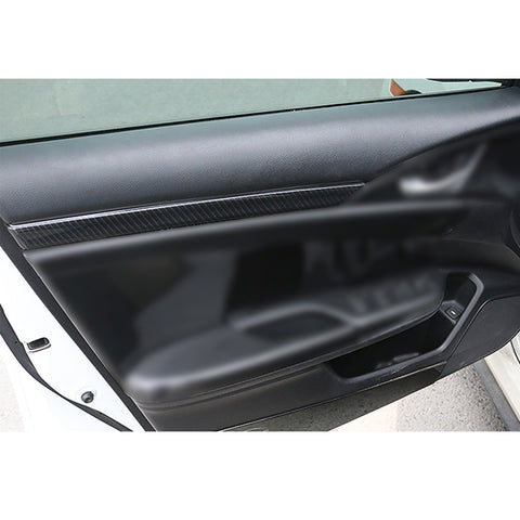 Carbon Fiber Pattern Door Strip Cover Decal For Honda Civic 10th Gen 2016-2021