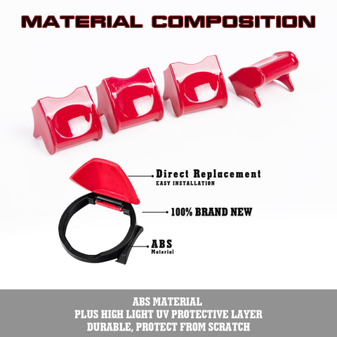 Keyless Engine Start Stop Push Button Surrounding Ring Cover & Center Console Control Button Decor Trim, Compatible with Ford Mustang 2015-2022 (Red)