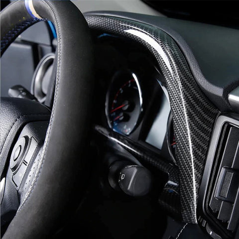 Carbon Fiber Style Interior Dashboard Frame Cover Trim for Toyota RAV4 2016-2018, Center Console Dashboard Panel Display Decor Cover