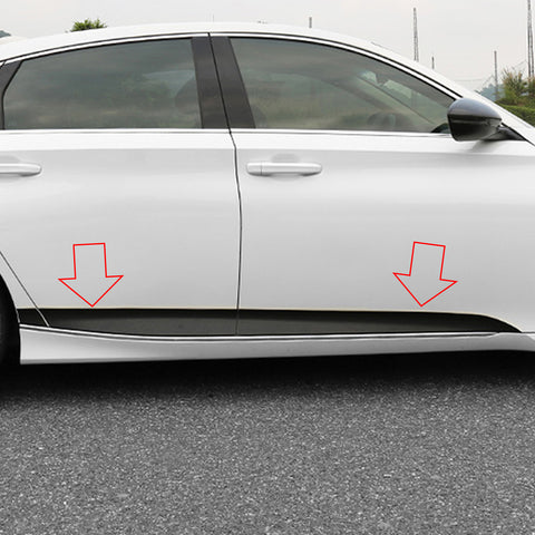 6pcs Red / Matte Black Vinyl Car Door Side Stripe Sticker Lower Door Panel Decal Molding Trim for Honda Accord 2018 2019