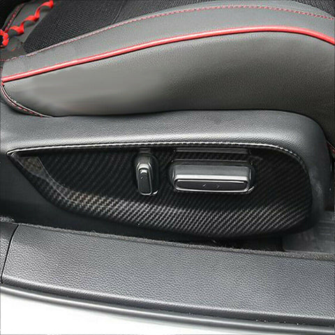 2pcs ABS Carbon Fiber Car Seat Adjustment Knob Button Switch Panel Frame Cover Trim for Honda Accord 2018 2019