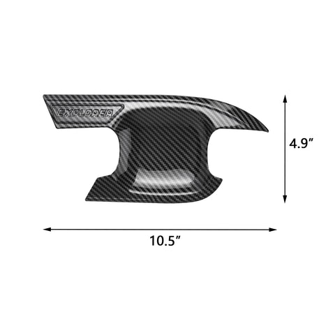 Carbon Fiber ABS Exterior Door Handle Bowl Cover Trim For Ford Explorer 2020-23