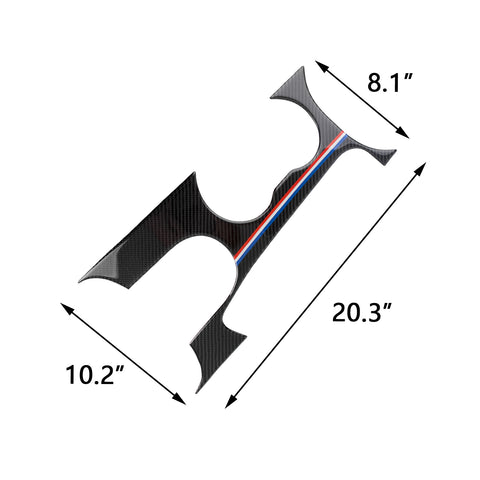 Genuine Carbon Fiber Interior Gear Shift Box Frame Cover For Ford Mustang 2015 2016 2017 2018 2019 2020 2021