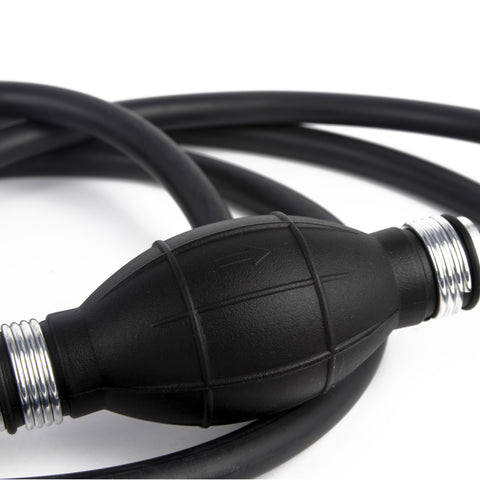 3/8" Black Rubber Fuel Hose Line Assembly w/6FT Primer Pump Bulb Steel Hose Clamps Universal For Marine Outboard Boats RVs Tractors Caravan