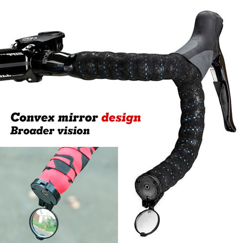 2PCS Black Road Bike Handlebar Adjustable Bicycle Bar End Rearview Mirror kit
