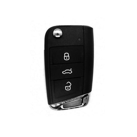 Matte Carbon Fiber Finish Full Sealed Key Fob Shell Case Protective Hard Cover for Volkswagen Golf MK7/GTI/R/Rabbit Passat Tiguan Skoda Octavia 3-button Folding Key