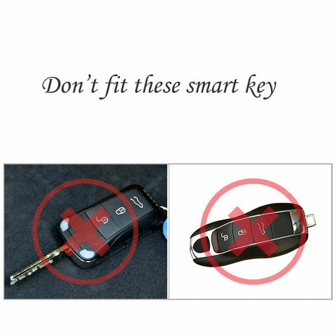 Carbon Fiber Texture Key Fob Case Cover w/Keychain For Porsche Panamera 17+, Cayenne 2018+