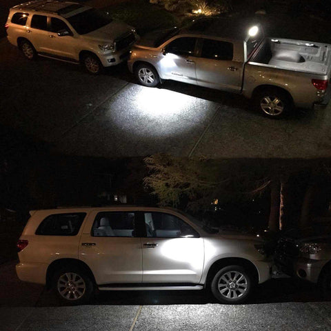 2x Xenon White LED Side Under Mirror Puddle Light for Toyota Tundra Sequoia 2007-2019 - High Power 18-SMD