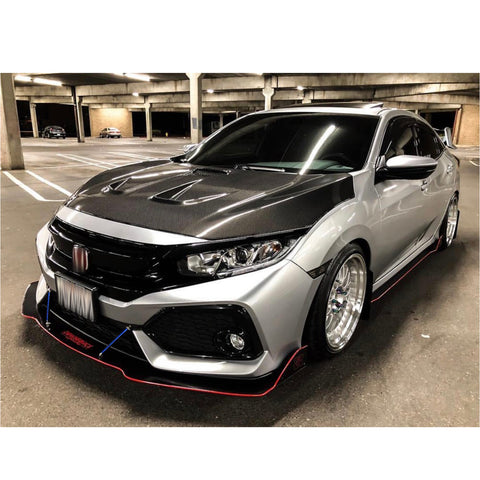 Adjustable 6"-9" / 8"-11" / 10"-13" Front Bumper Lip Splitter Diffuser Strut Rod Tie Bars Fit Most Vehicles, Black / Red / Blue / Silver