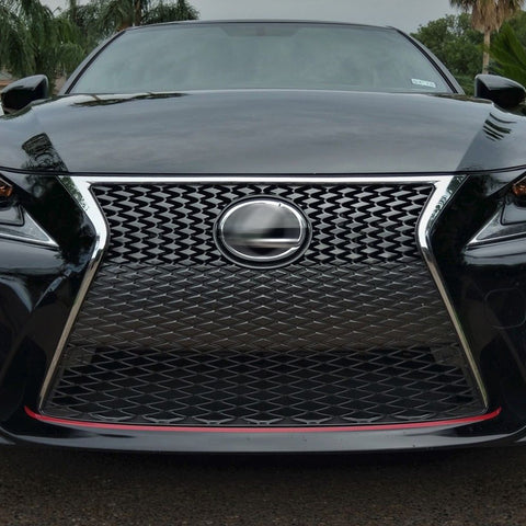 Front Grille Pinstripe Vinyl Sticker Trim, Glossy Red Front Hood Panel Edge Molding Stripe Decal for Lexus IS/IS 250/IS 350/IS 200t with F-Sport 2014-2017
