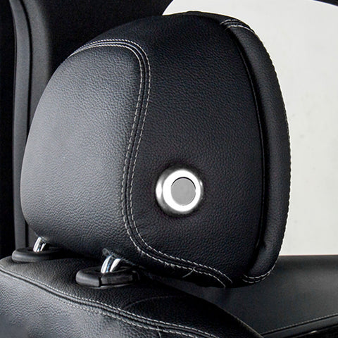 For Benz W205 2015-2021 X205 2016-22 Silver Seat Headrest Button Ring Trim 2PCS