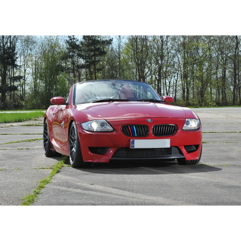 1 Set M-colored Kidney Grille Insert Trim TRI Color Sport Stripe Clip for BMW E85 E86 Z4 2002-2008 (9 Beam bars)