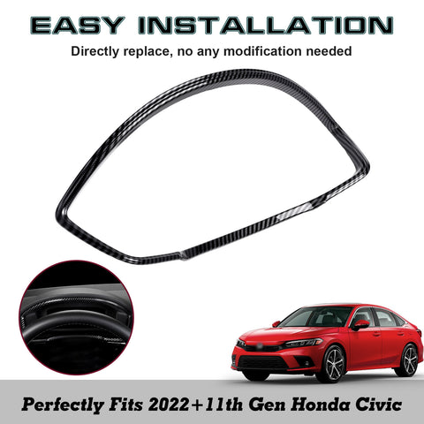Carbon Fiber Pattern Interior Dashboard Cover Trim For Honda Civic 11th Gen 2022+
