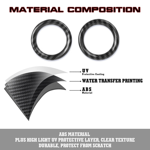Carbon Fiber Style Door Stereo Speaker Ring Cover Trim Jeep Grand Cherokee 11-20
