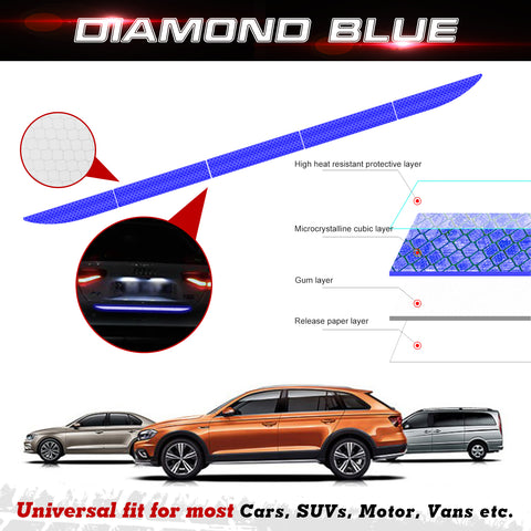 Blue Luminous Reflective Car Bumper Night Driving Warning Sticker Strips 10PCS