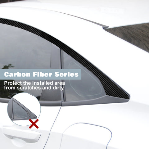 Carbon Fiber Style Side Door Window Strip Decals For Honda Civic Coupe 2016-2021