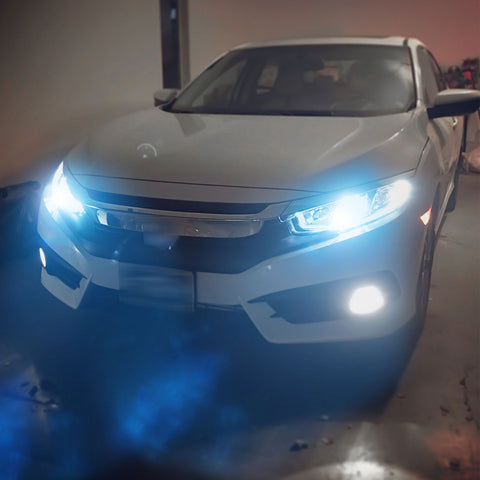 8000K Ice Blue LED Headlight Bulb All-in-One Conversion High Low Beam Kit, 6000LM Super Bright Fog Light Replacement