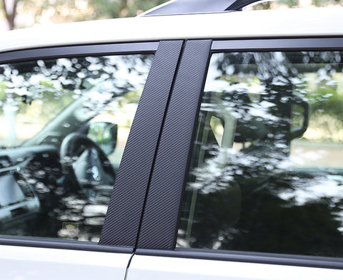 Carbon Fiber Style Car Pillar Post Cover Trim Door Window Pillar Post Molding Sticker for Honda Civic 2016-2020