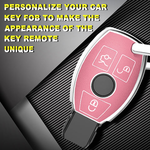 For Mercedes Benz Key Fob Cover, Key Fob Case for Mercedes Benz C E M S CLA CLS CLK GLC GLK G Class Soft TPU Full Cover Protection Smart Remote Keyless Entry Key Fob Shell, Pink