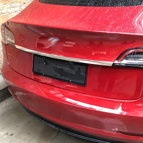 Stainless Steel Rear Trunk Lid Moulding Cover Trim Guard For Model 3 2017-2023 & Model Y 2020-up