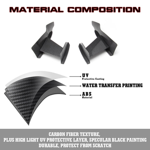 Exterior Front Bumper Lip Fin Splitter Spoiler Canard Winglet Diffuser Trim For BMW 3 Series F80 F82, Carbon Fiber Style