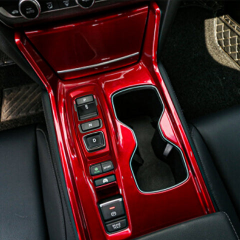 Sporty Red Gear Shift Side Armrest Box Panel Frame Cover For Honda Accord 18-22
