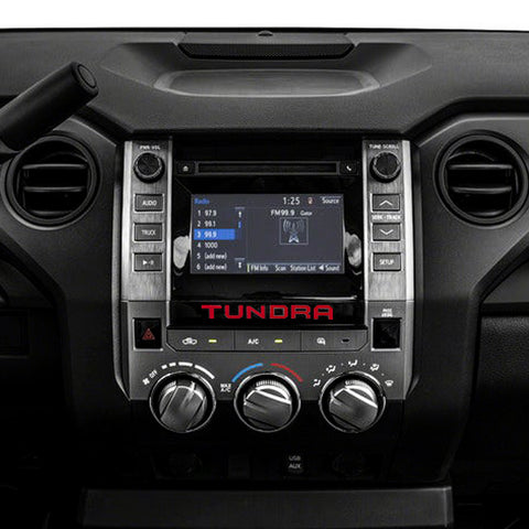 Red / White Dashboard Radio Letter Insert Overlay Vinyl Decal Sticker for Toyota Tundra 2014-2019