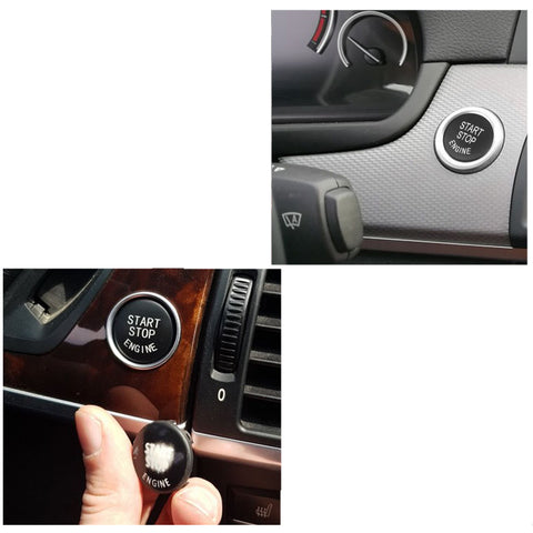 Engine Start Stop Button Power Ignition Push Switch Cover Trim for BMW F01 F02 F10 F11 F12 F13 F15 F16 F20 F21 F22 F23 F25 F26 F30 F31 F32 F33 F48 (F Class without OFF Button), Matte Black