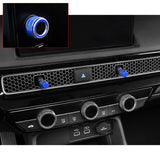 Xotic Tech 5PCS Centre Console AC Air Vent Knob Trim + GPS Navigation Knob Ring Cover Decoration Combo Kit Compatible with Honda Civic 11th Gen 2022 (Blue)