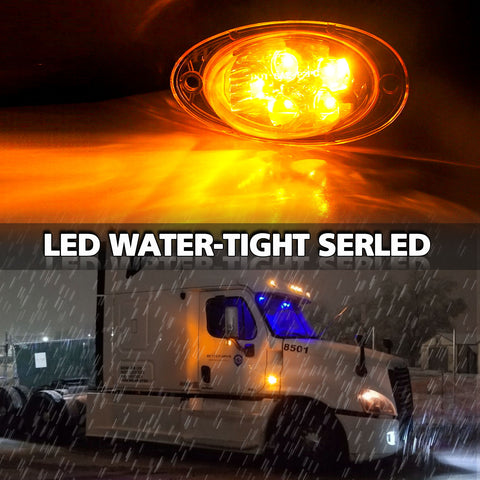 Clear Lens Full LED Front Cab Side Marker Turn Signal Light Assemblies For Freightliner Cascadia 2008-2017 Semi-Truck