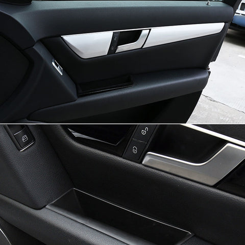 Left Driver / Right Passenger Side Inside Interior Door Handle Repair Kit for Mercedes Benz W204 X204 GLK250 GLK300 GLK350 C230 C250 C350 C63 AMG 2008-2015, Matte Silver