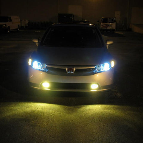 2pcs Golden Yellow LED Fog Light Bulbs w/ Flashing Strobe Function