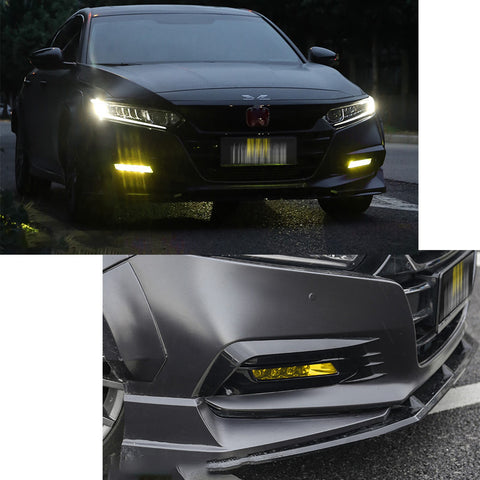 Xotic Tech Self Adhesive Front Fog Light DRL Tint Vinyl Film, Precut Fog Lamp Light Transmission Stickers Overlay Decal Exterior Decoration Compatible with Honda Accord 10th 2018 2019 2020