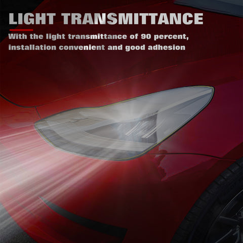 2Pcs PVC Sporty Race Style Front Headlight Tint Film For Tesla Model 3 2017-22