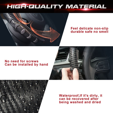 Carbon Fiber Style Steering Wheel Booster Non-Slip Cover Universal Accessories