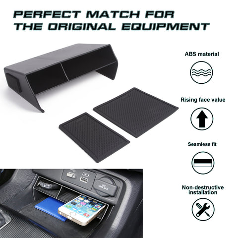 Interior 2-Layer Center Storage Box Holder Pocket Tray For Honda Civic 11th Gen