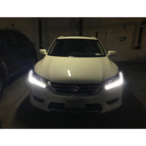 2pcs 11.8" / 18.5" Xenon White LED Headlight Daytime Running Light Strip LED Assembly for Honda Accord Sedan 2013-2015 Retrofit