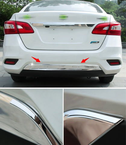 ABS Chrome Rear Bumper Lower Lip Cover Molding Trim for Nissan Sentra 2016-2018
