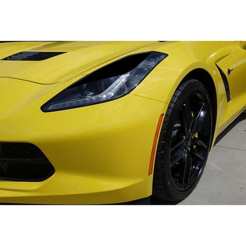 Styling Headlight Eyebrow Eyelid Cover Trim Decal Overlays Sticker for Chevy Corvette 2014-2019, Glossy Black / Glossy Red / Glossy White