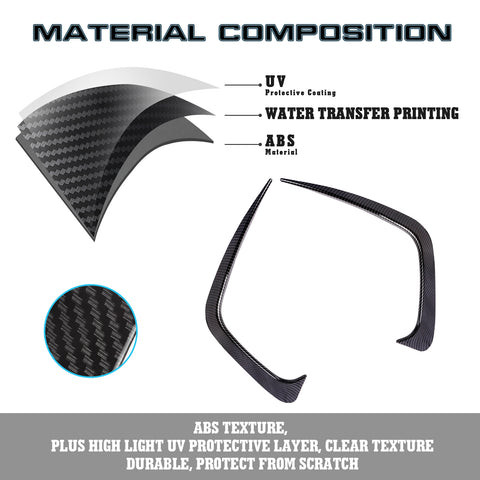 2pcs Exterior Rear Bumper Spoiler Lower Side Air Vent Frame Cover Trim For BMW 3 series G20 2019-2021, Style A-Carbon Fiber Black