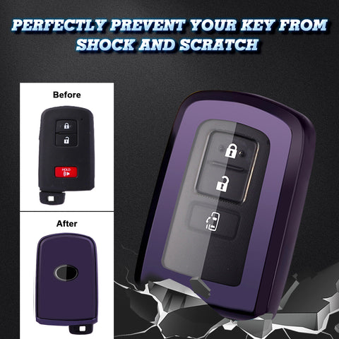 Purple Black Anti-dust Smart Key Fob Shell For Toyota Tacoma Camry 2 3 4 Button