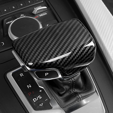 Carbon Fiber Pattern Center Console Gear Shift Knob Cover Trim Decoration for Audi Q7 A4L A5 Q5L