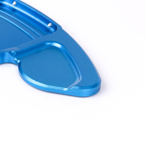 Steering Wheel Paddle Shifter Cover Trim, CNC Aluminum Alloy, Compatible With Audi A3 A4 A5 A6 A7 A8 S3 S4 S5 S6 S7 S8 RS3 RS6 Q3 Q5 SQ5 Q7 (Blue)