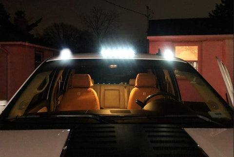 Smoked Lens Cab Roof Marker Top Clearance LED Lights OE fit, Compatible with GMC Sierra 2500 3500 HD or Chevrolet Silverado, White 9-SMD 3pcs