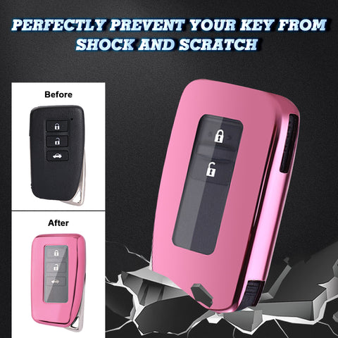 Pink Soft TPU Full Protect Smart Remote Control Key Fob Cover For Lexus NX RX 250 GS IS RC 300
